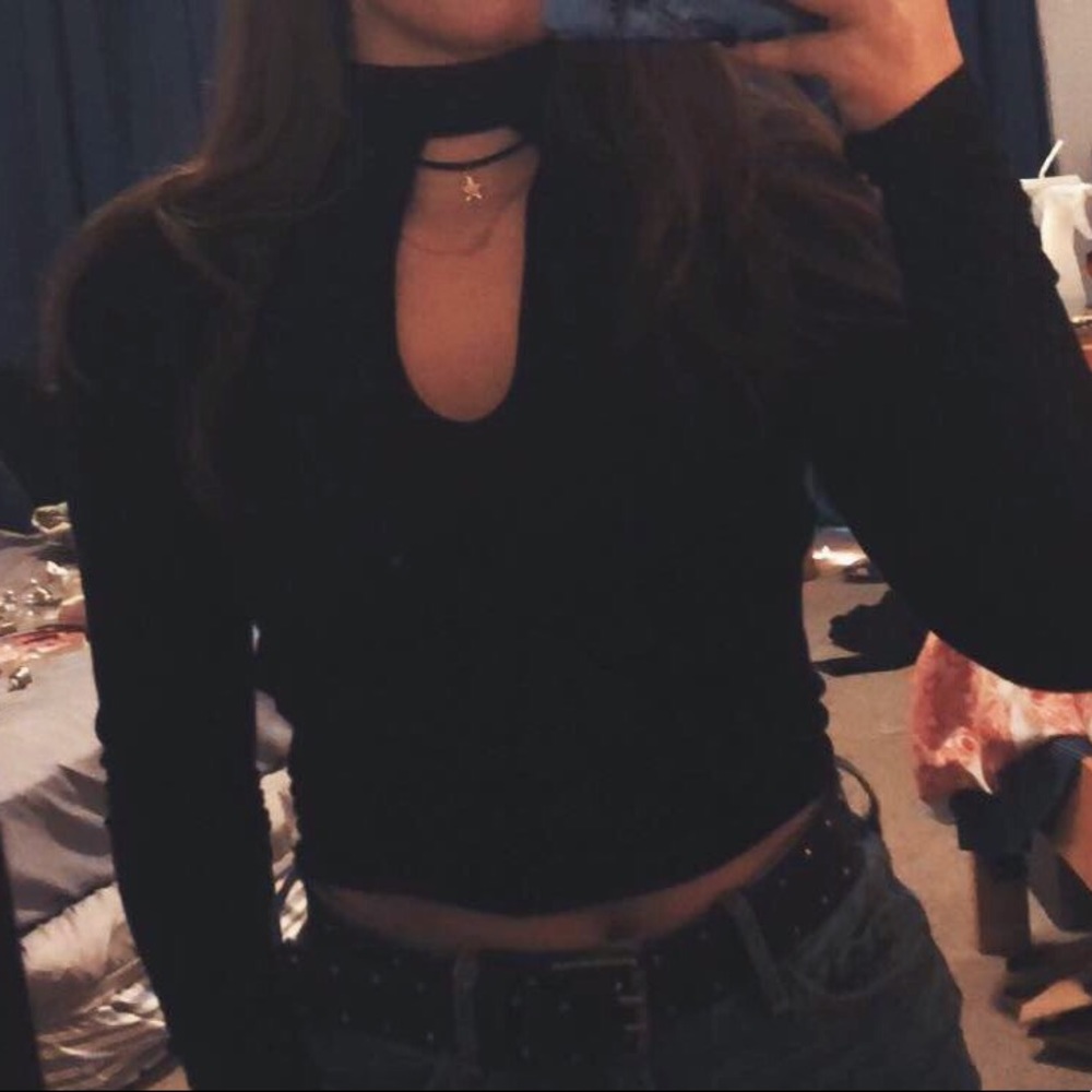 Cutout Turtleneck Blouse